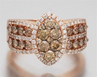 Ladies Rose Gold and Diamond Ring 