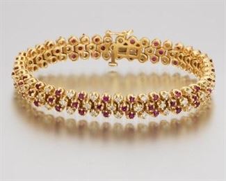 Ladies Ruby and Diamond Bracelet 