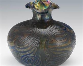 Loetz Art Glass Swirls Design Iridescent Vase