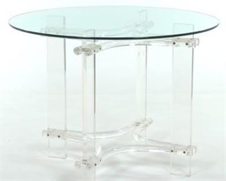 Lucite and Glass Dining Table