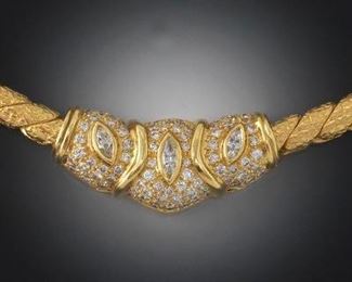 Marchisio Italian Gold and Diamond Necklace 