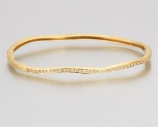 Marco Bicego Gold and Diamond Bangle Bracelet 