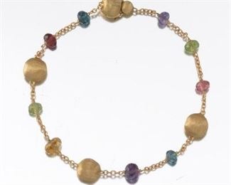Marco Bicego Italian Gold and Gem Stones Bracelet 