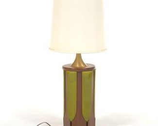MCM Wood and Ceramic Panel Lamp