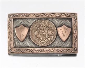 Mexican Sterling Silver and Gold Buckle 