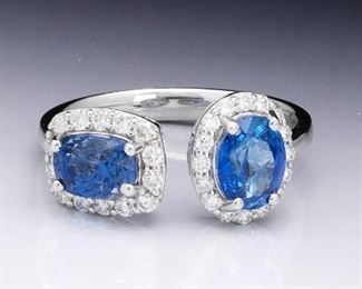 Oscar Friedman Sapphire and Diamond Ring, GAL Report 