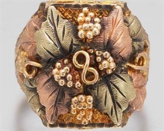 Oversized Black Hills Gold Ring 