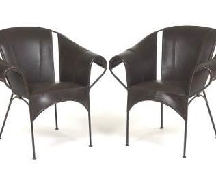 Pair of Contemporary Leather Armchairs