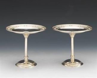 Pair of International Sterling Wedgewood Tazzas