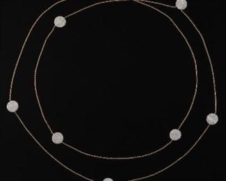 Phillips House Gold and Diamond Roundels Long Necklace 