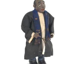 Retro Ceramic, Fabric and Composite AfroAmerican Preacher Figure 