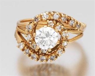 Retro Gold 1.00 Carat Ring 