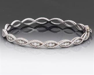 Roberto Coin Italian Gold, Diamond and Ruby Bangle 