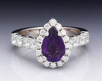 ROMANCE Gold, Amethyst and Diamond Cocktail Ring 