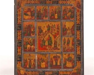 Russian Icon of the Life of Christ