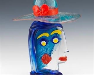S. Frattini Murano Art Glass Sculpture, Omaggio a Picasso