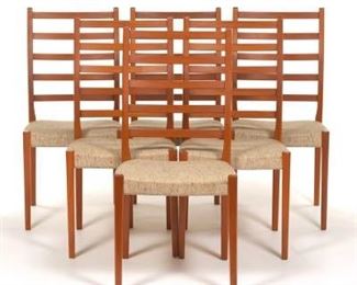 Set of Six Vintage Teak Dining Side Chairs by Svegards Markaryd, Denmark