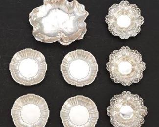 Seven Individual Nut Dishes and a Leaf Dish