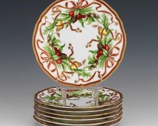 Seven Tiffany Holiday Salad Plates