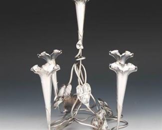 Silverplated 5 Candle Ivy Epergne