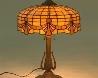 Slag Glass Table Lamp