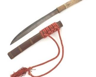 South East Asian Knife with Sharkskin Grip Scabbard 