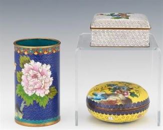 Three Cloisonne Table Items