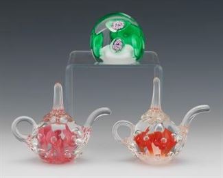 Three Glass Paperweights