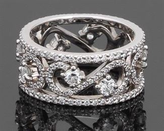 Tiffany Co Platinum and Diamond Ring 