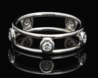 Tiffany Co. Elsa Peretti Platinum and Diamond Band 