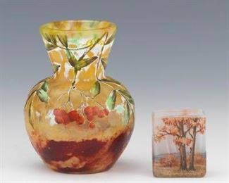 Two Daum Nancy Glass Vases