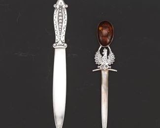 Two Silver Letter Openers