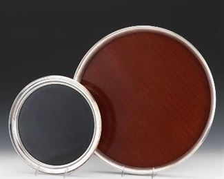 Two Sterling Cocktail Trays