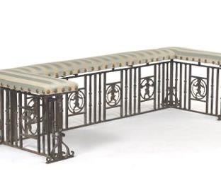 Upholstered Iron Fireplace Bench