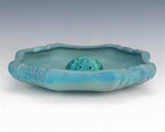 Van Briggle Pottery Jardiniere with Flower Frog