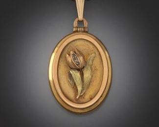 Victorian Locket and Gold Necklace 