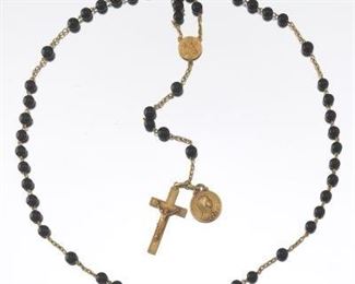Vintage Gold and Onyx Rosary 