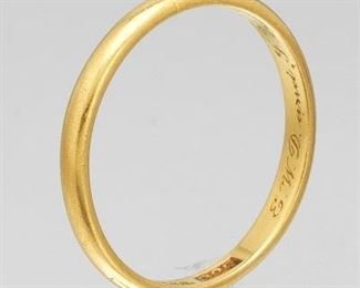 Vintage Tiffany Co 22k Gold Wedding Band 