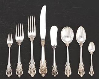 Wallace Sterling Flatware Service for Twelve, Grande Baroque Pattern