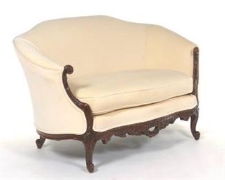 White Upholstered Settee