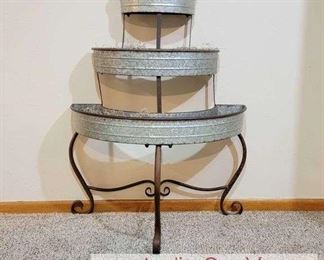 Half Round Three Tier Table