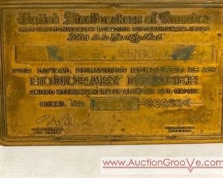 United Steelworkers of America Honorary Member  