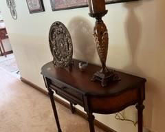 Side table, violin curved 39-1/2"W x 14-3/4"D x 30"H