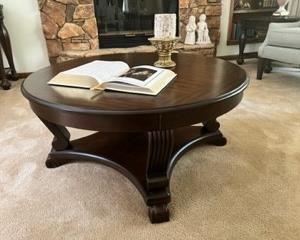 42" Dia. solid wood coffee table. 