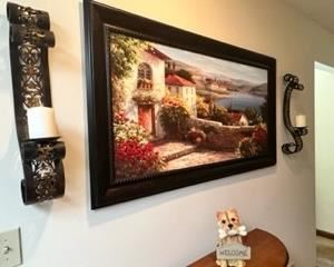 More art, wall sconces (candles included)