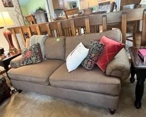 A bit larger than it's matching counterpart, this sofa has the same beautiful upholstery 81"W x 36"D x 36"H