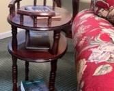 Vintage 3-tier oval side/end table 15-1/2"W x 11-1/2"D x 30-1/2"H