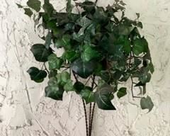 Wall hanging metal pot artificial plant - several of these throughout the residence