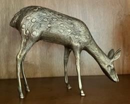 Brass deer statuette