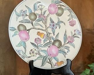 Matching porcelain plate with stand